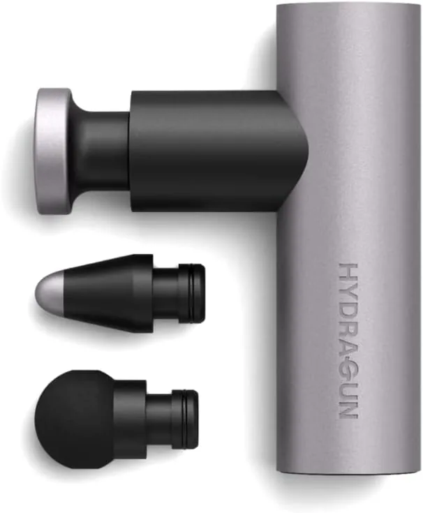 HYDRAGUN Atom Mini Massage Gun for Athletes, Portable Massage Gun, Deep Tissue Percussion Muscle Massager, Portable Massage Gun, Small & Quietest Massage Gun with Carrying Case & 3 Attachment Heads