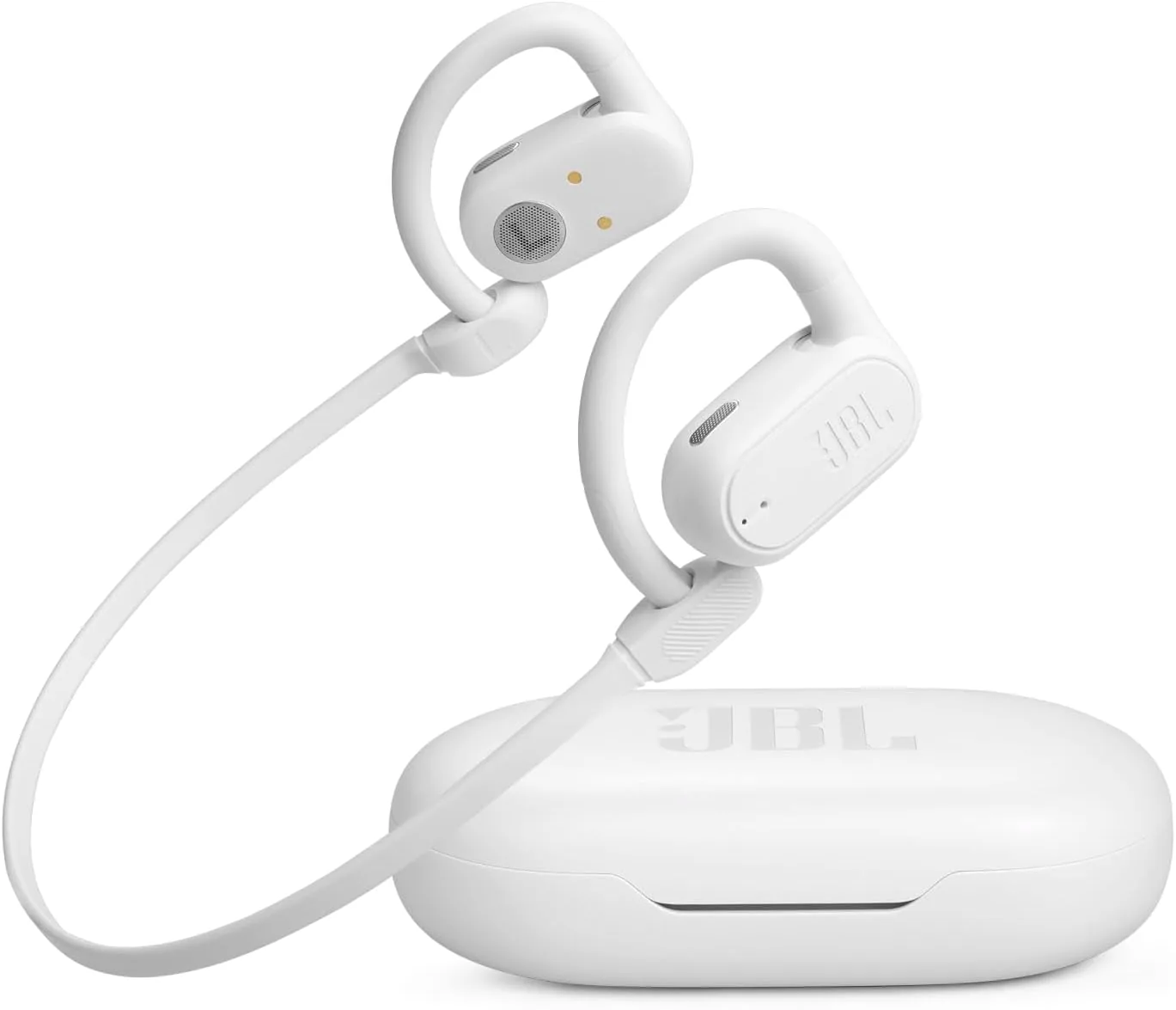 JBL SoundGear Sense - True Wireless Open-Ear Headphones, JBL OpenSound Technology, Splash and dust Resistant, 4 mics for Crisp, Clear Calls, Up to 24 Hours of Battery Life, Plus Speed Charge (White)