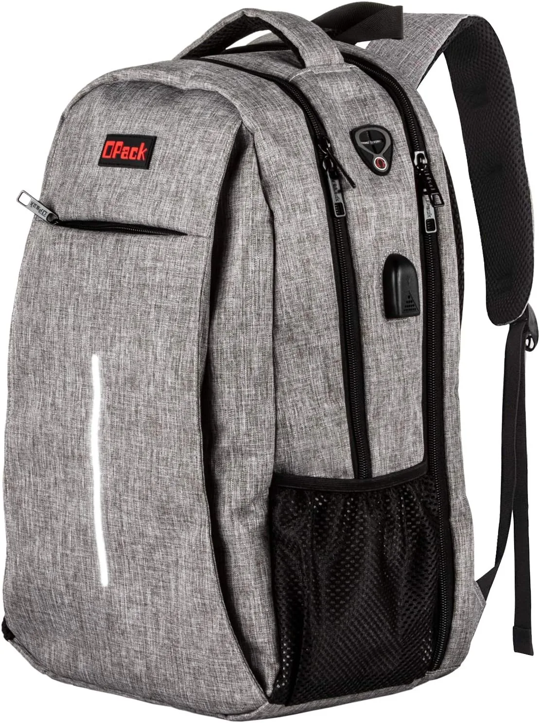 OPACK Travel Laptop Backpack, Business Anti Theft Slim RFID Blocking pocket Durable 15.6 Inch Laptops Backpack, USB Charging Port, Water Resistant College Laptop Bag