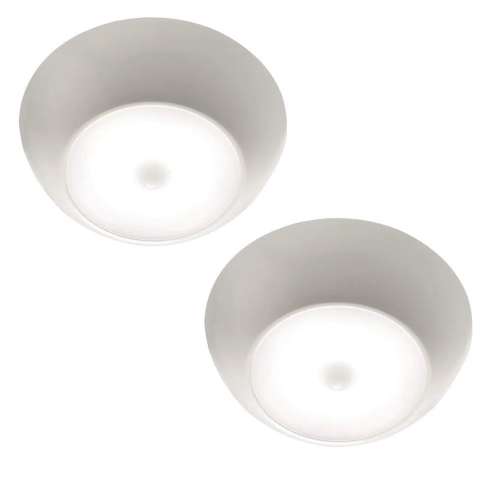 Mr Beams MB990 300 Lumen LED UltraBright Wireless Battery Powered Motion Sensing Indoor/Outdoor Ceiling Light, 2-Pack, White