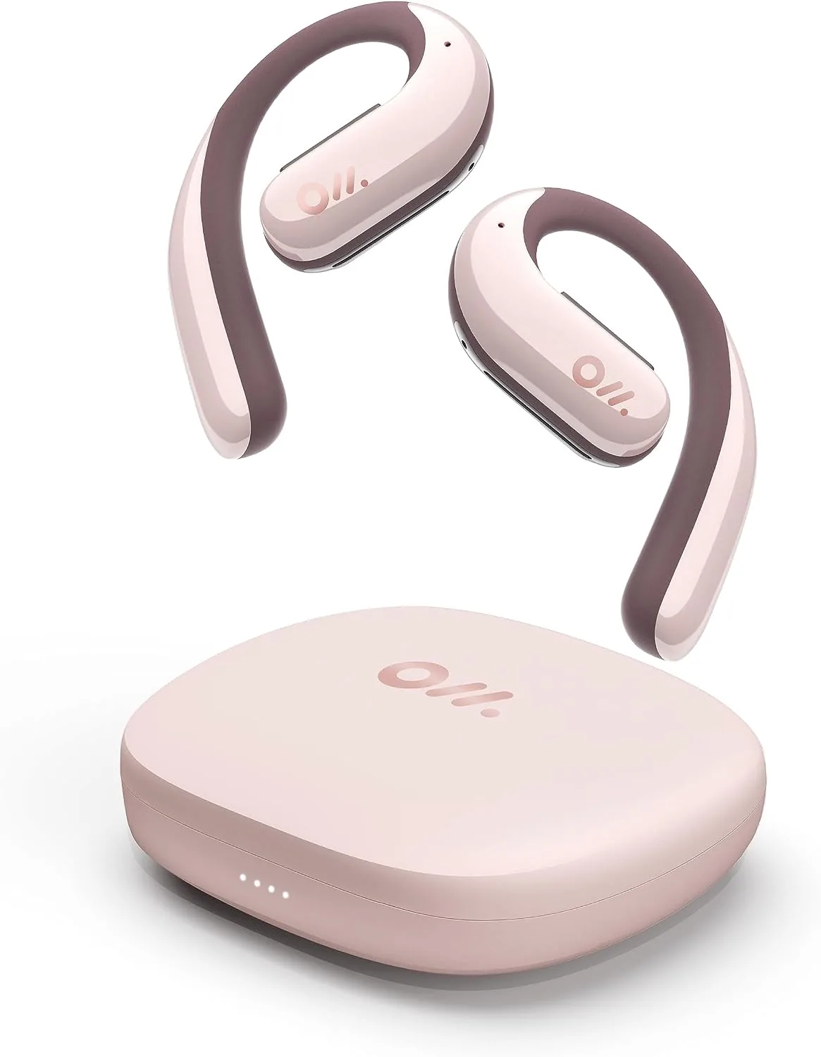 Oladance OWS Pro Open Ear Bluetooth Headphones with Multipoint Connection, Up to 58 Hours Playtime Air Conduction Headphones with Charging Case, Android&iPhone Compatible, Sound Pink