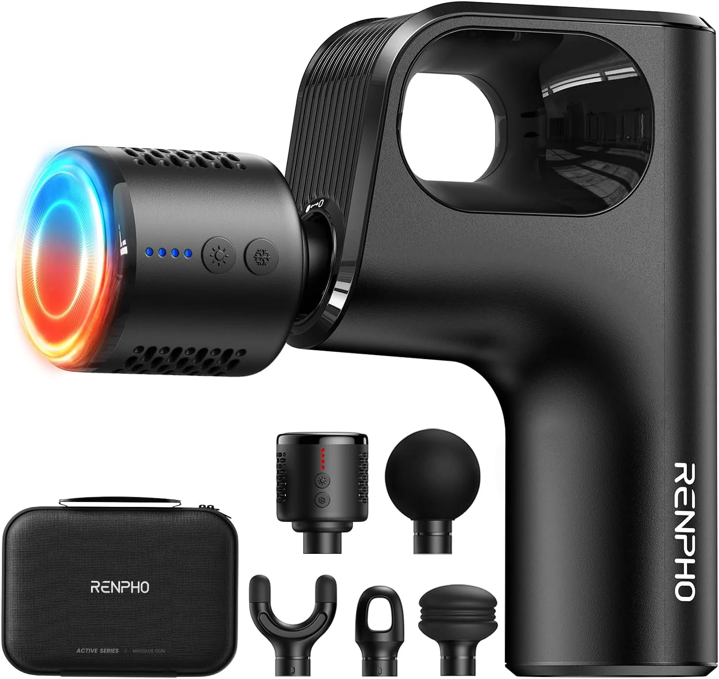 RENPHO Massage Gun with Heat and Cold, Gifts for Men Women Innovative Loop Design for Ease of Use, Deep Tissue Back Massager, FSA Eligible Portable Travel Massager Gun with Carry Case HSA