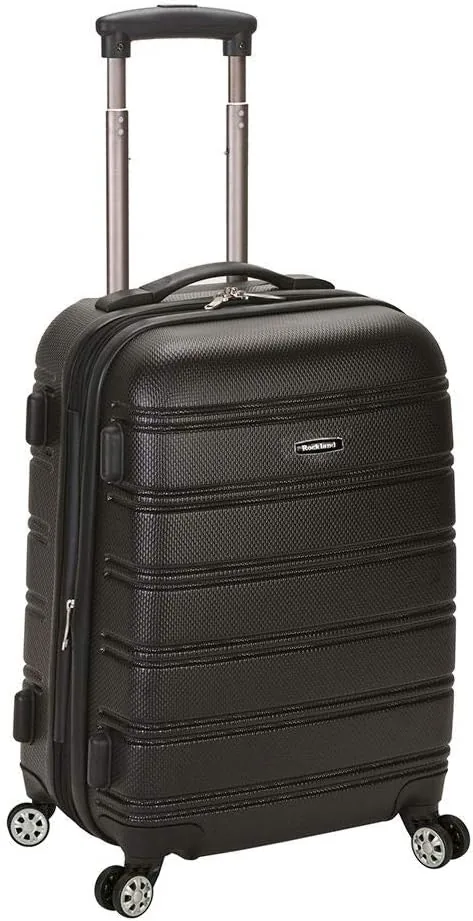 Rockland Melbourne Hardside Expandable Spinner Wheel Luggage, Carry-On 20", Black
