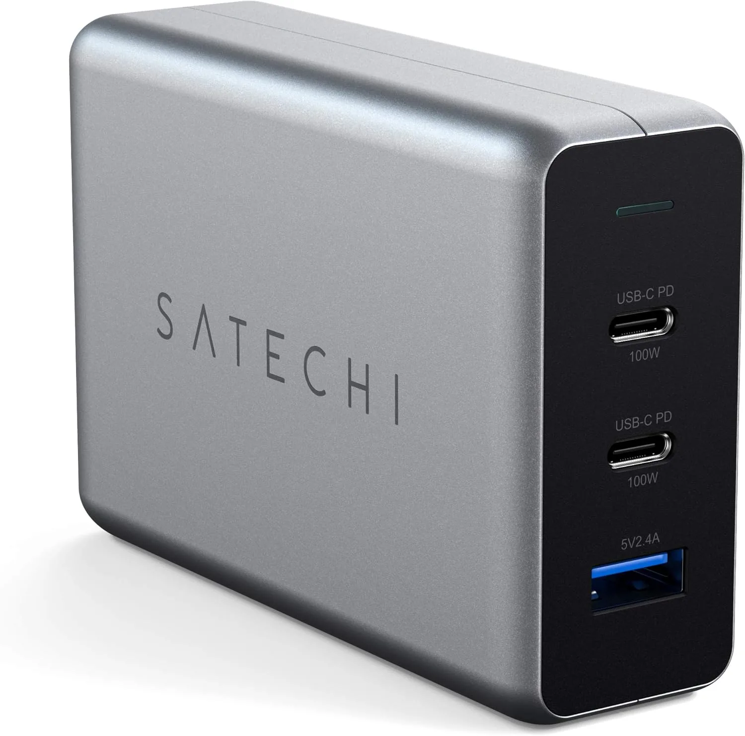 Satechi 100W USB C PD Compact GaN Charging Station – Compatible with MacBook Air/Pro/Neo, iPad Air/Pro, iPhone 17 to 12 Series, AirPods, Apple Watch, Android, Windows