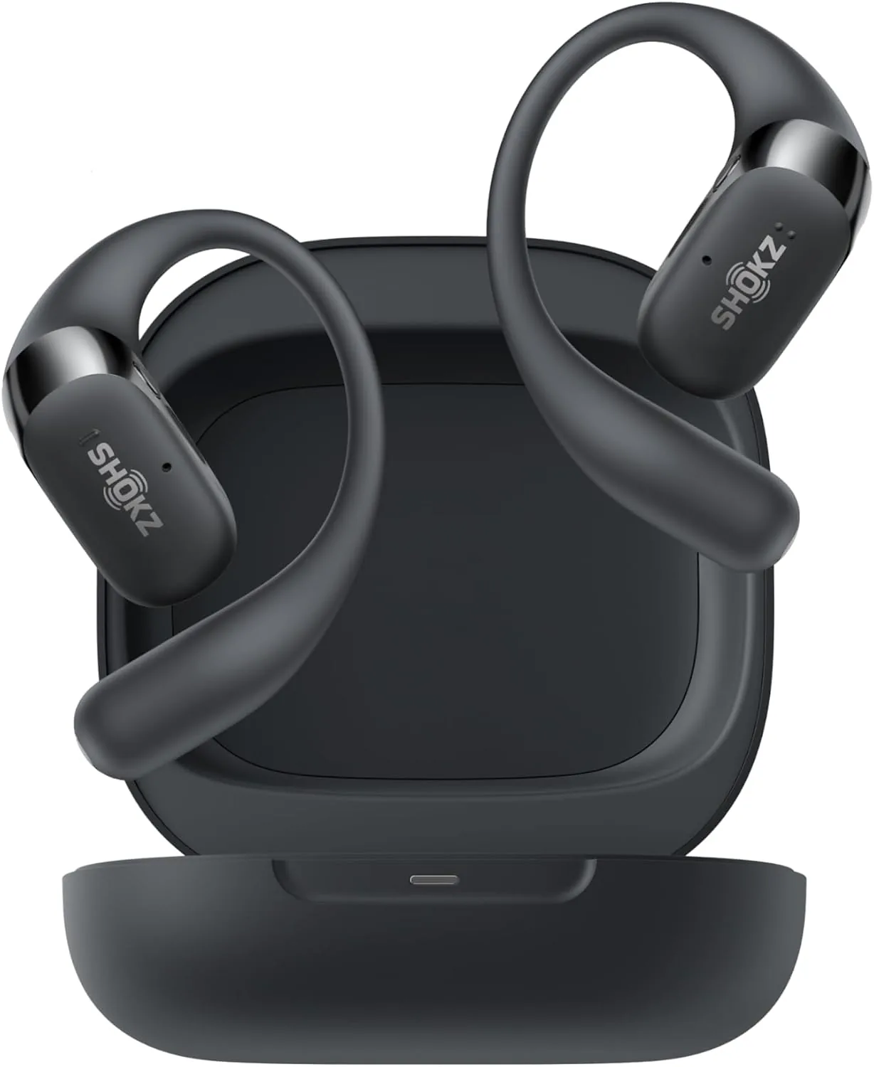 SHOKZ OpenFit 2 Open-Ear Headphones,True Wireless Bluetooth Earphones with Microphone,Earhook Earbuds with 48 Hours of Playtime,Fast Charging,IP55 Water-Resistant,with Carrying Bag,Black,Bluetooth5.4