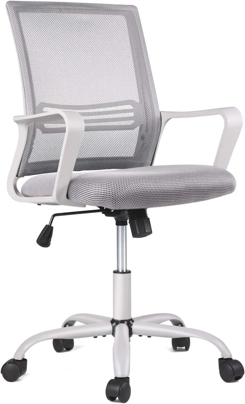 Office Chair Ergonomic Mesh Chair Computer Desk Chair Executive Home Office Chairs with Lumbar Support Armrest Rolling Swivel Adjustable Mid Back Grey