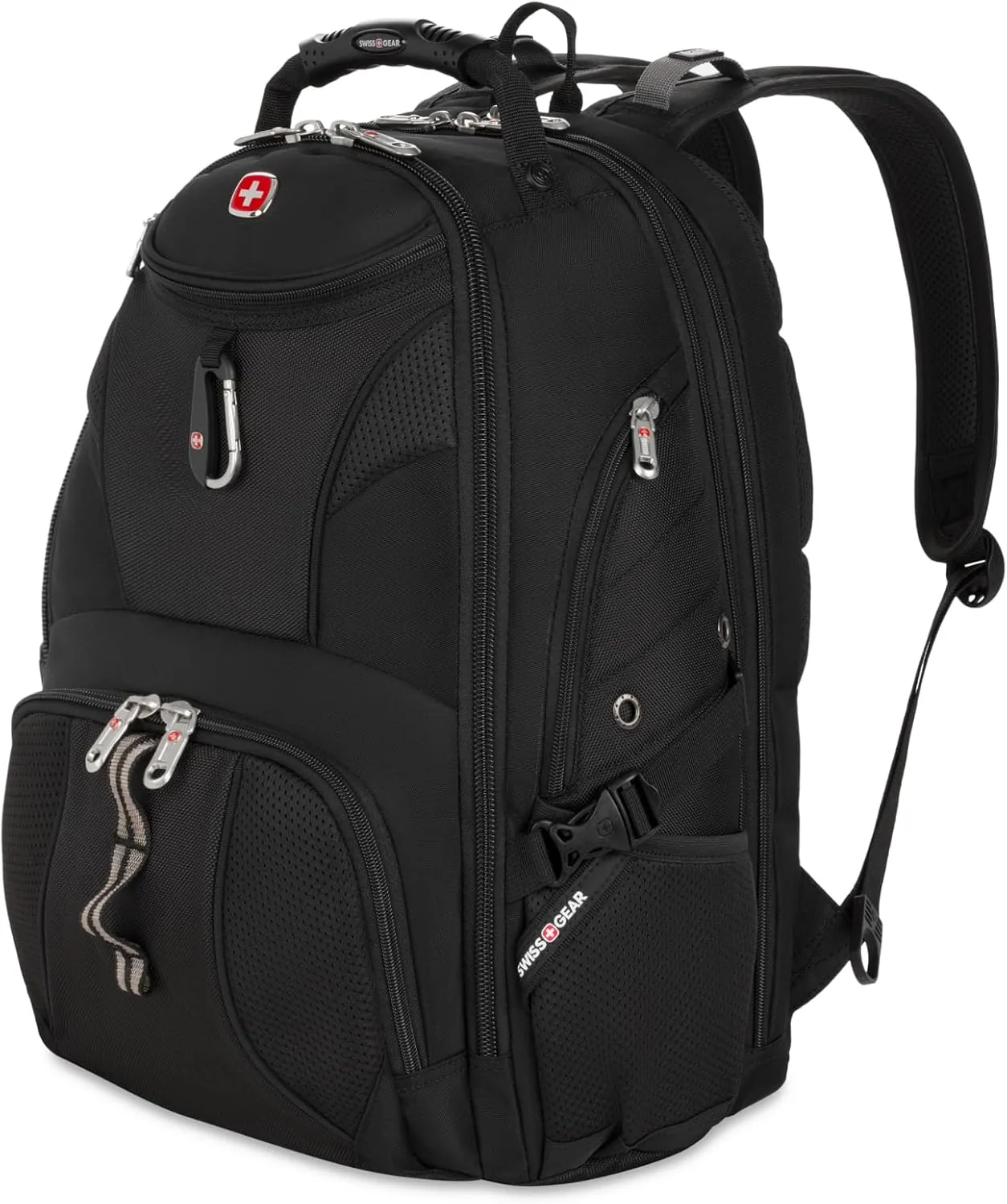 SWISSGEAR 1900 ScanSmart Laptop Backpack, Fits Most 17-Inch Laptops, TSA-Friendly Lay-Flat Design, RFID Protection, and Tablet Pocket, Black, 31L, 18.5-Inch