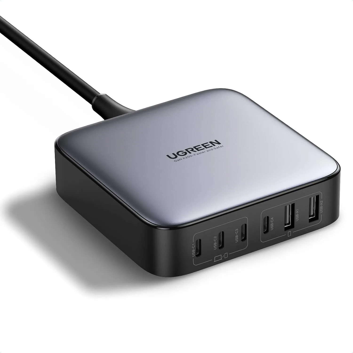 UGREEN Nexode 200W GaN USB C Charging Station, 6-Port Desktop Charger for MacBook Pro/Air, iPad Pro/Air, iPhone 17/16/15 Series, Galaxy S25/S24 Ultra, Pixel 10/9, Steam Deck